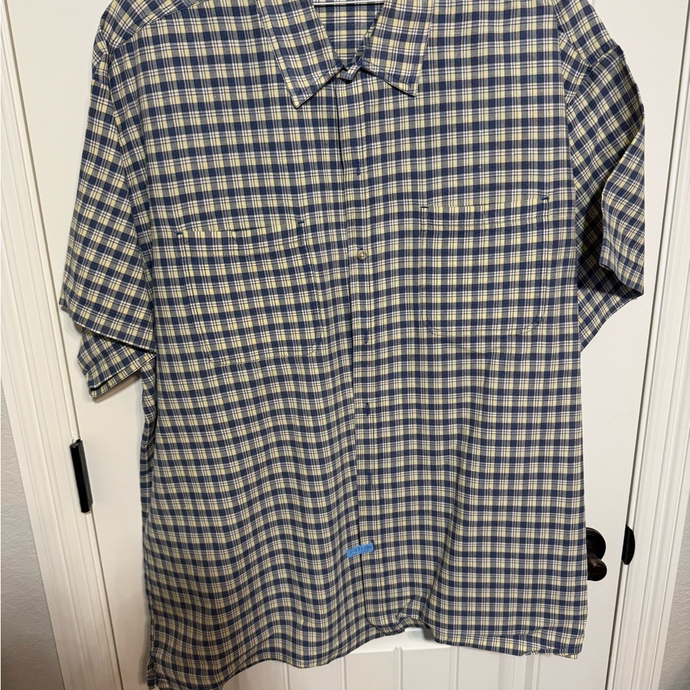 Faded Glory Yellow and Blue button down